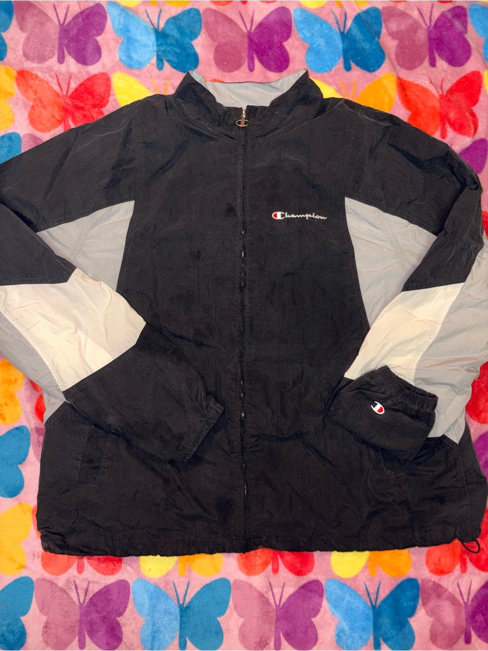 Champion Black and Gray Men’s Windbreaker Jacket